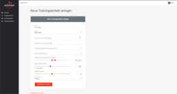 Screenshot vom Sweat Pack Dashboard